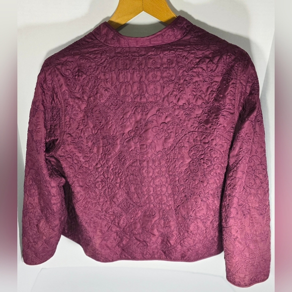 Alfred Dunner 10P Lightweight Quilted Maroon Jacket - Picture 2 of 6